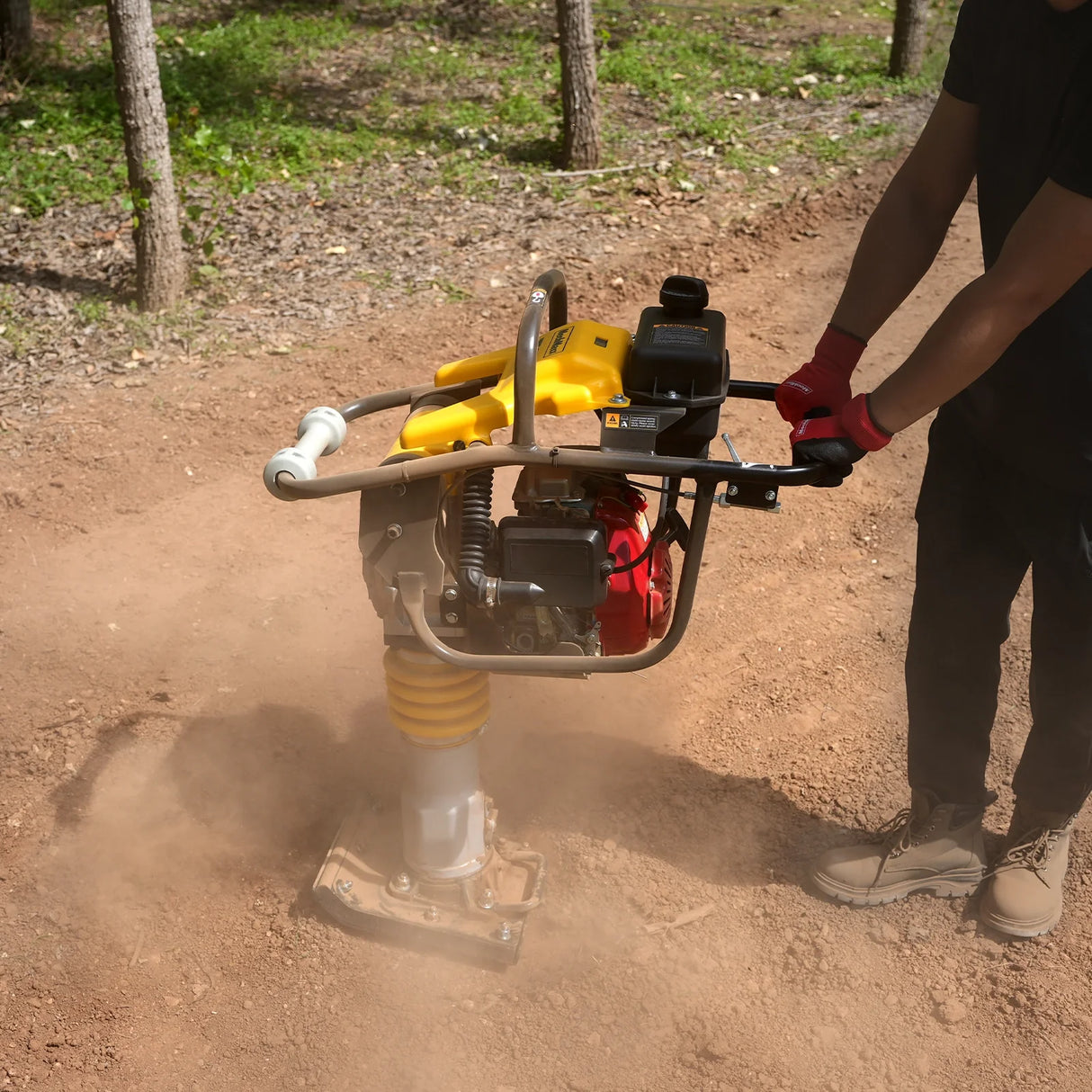 Honda GX100 Tamping Rammer with Wheel Kit, 2250 lb Impact Force Jumping Jack Tamper Compactor for Soil, Gravel, Backfill and Foundation, TR60H
