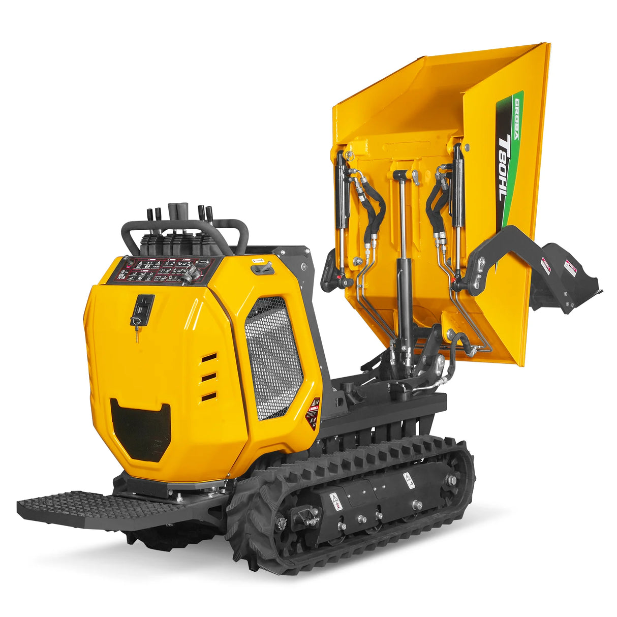 MechMaxx 1100lb 420cc E-start Gas Engine Stand-ON Hydraulic Track Dumper Hydraulic Tipping and Lifting with Self-Loading, T80HL