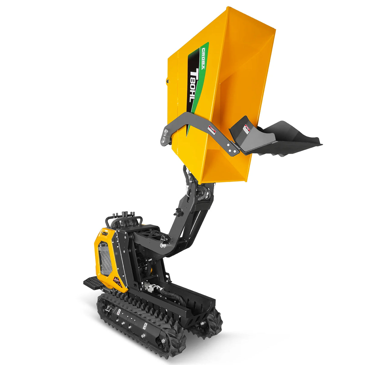 MechMaxx 1100lb 420cc E-start Gas Engine Stand-ON Hydraulic Track Dumper Hydraulic Tipping and Lifting with Self-Loading, T80HL