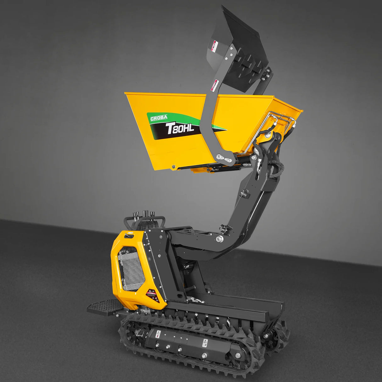 MechMaxx 1100lb 420cc E-start Gas Engine Stand-ON Hydraulic Track Dumper Hydraulic Tipping and Lifting with Self-Loading, T80HL