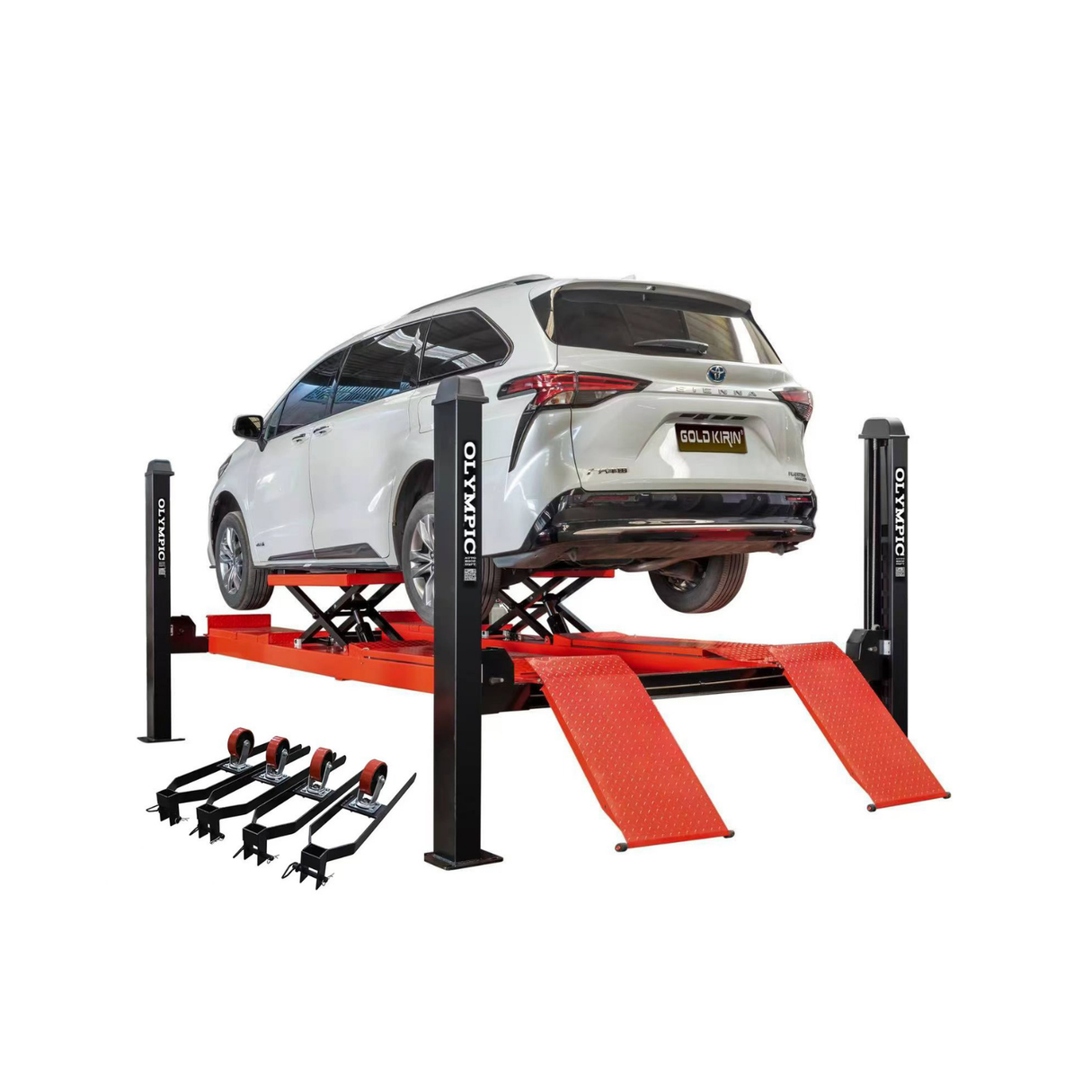 Olympic Equipment 10,000 lb Alignment 4-Post Car Lift with Scissor Jacks 4PXLA-10
