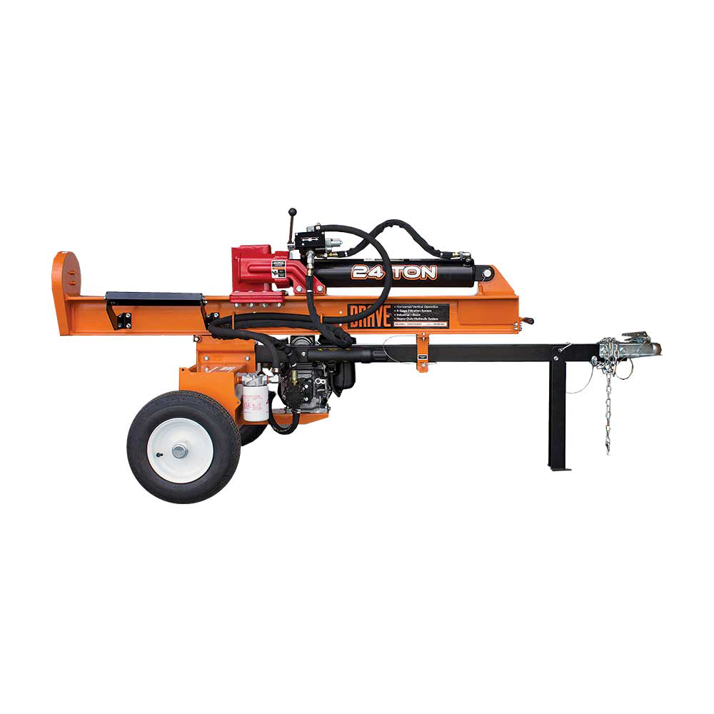 Brave Tow Behind Log Splitter 24-Ton Vertical/Horizontal Portable Gas with Honda GC160