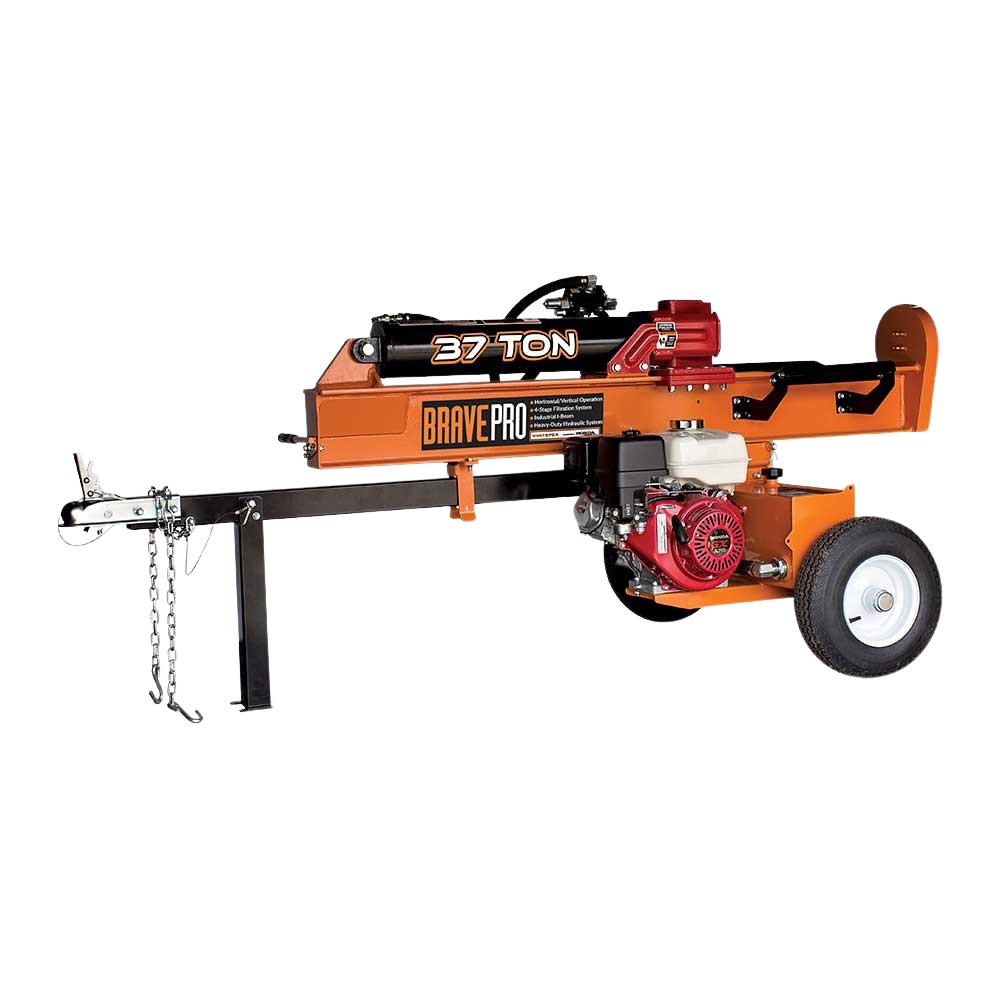 Brave Tow Behind Log Splitter 37-Ton Vertical/Horizontal Portable Gas with Honda GX270