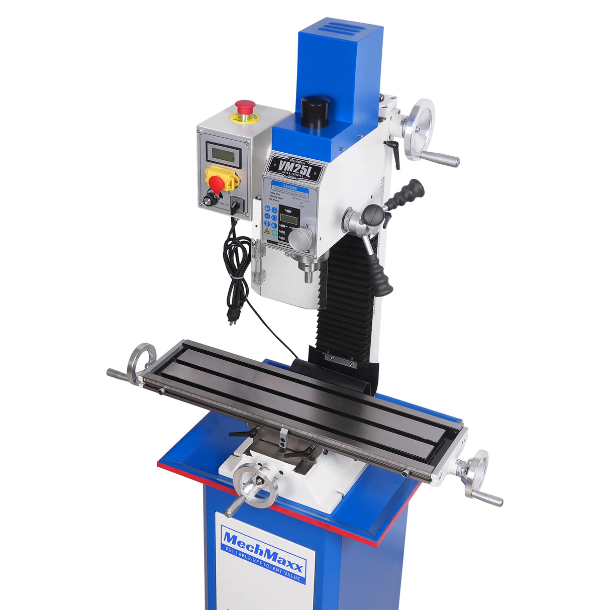 MechMaxx 7‘’ x 27-1/2‘’ Benchtop Mini Mill Drill Machine, Variable Speed, Brshless Motor, R8 Spindle, 1.5 HP, 110V, Compact Milling Drilling Tool for Garage Shop, DIY Metalworking without Stand VM25L