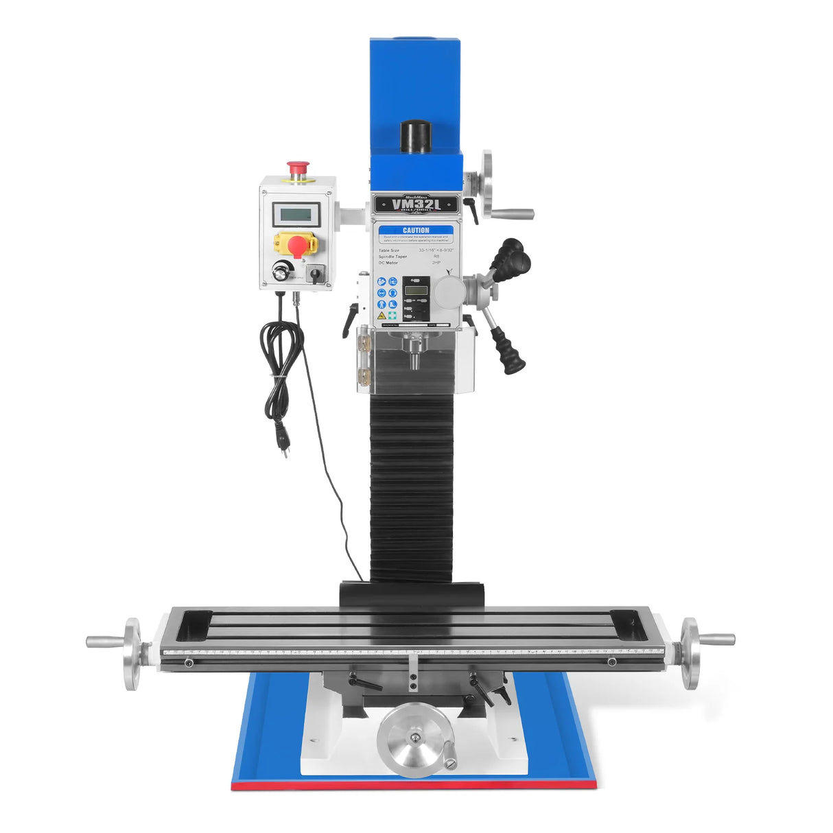 MechMaxx 8-1/4"x33'' Industrial Benchtop Mill Drill Machine Brushless Motor, Variable Speed, R8 Spindle, 2 HP, 110V, Compact Milling Drilling Tool for Garage Shop, DIY Metalworking without Stand VM32L