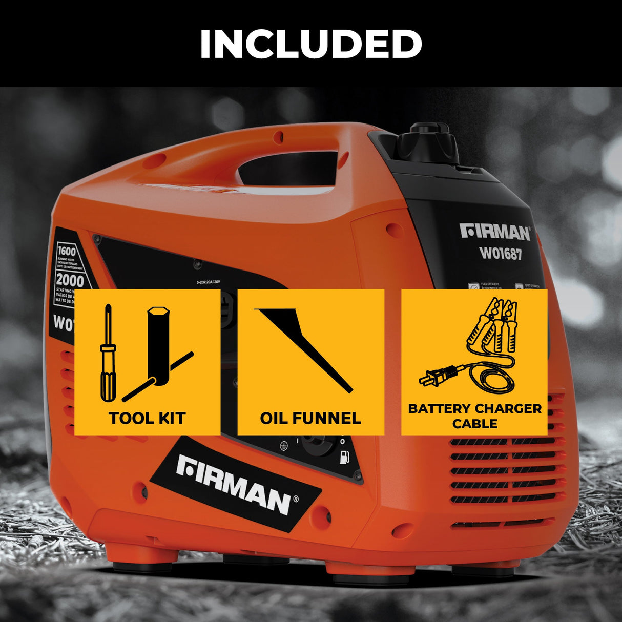 Gas Inverter Portable Generator 2000/1600W Recoil Start