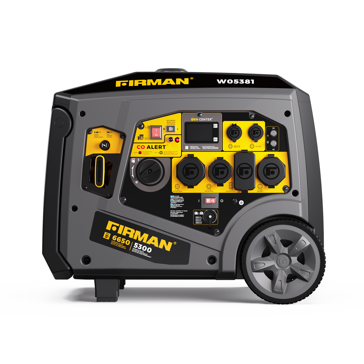 Gas Inverter Portable Generator 6650/5300 Watt 120/240V CO Alert