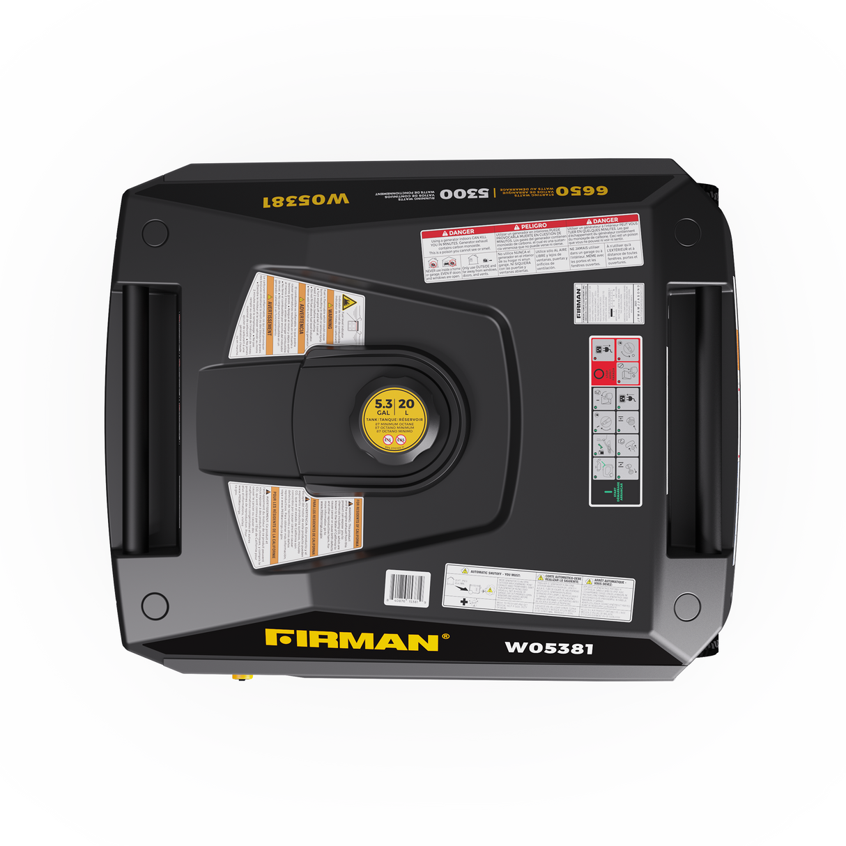 Gas Inverter Portable Generator 6650/5300 Watt 120/240V CO Alert