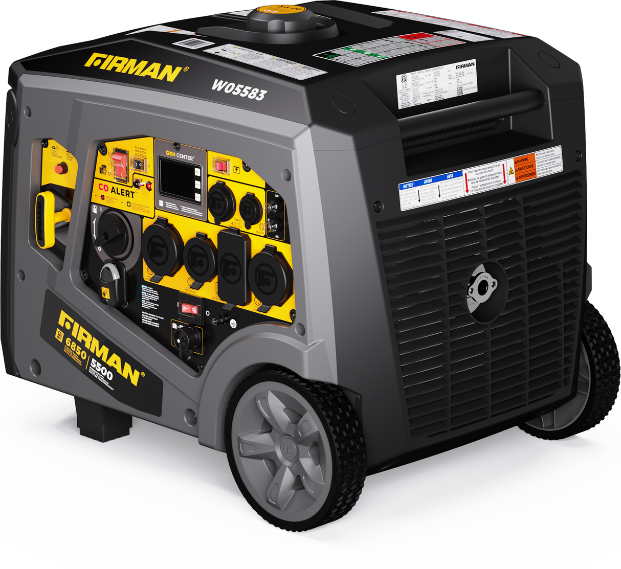 Gas Inverter Portable Generator 6850/5500 Watt Remote Start 120/240V CO Alert