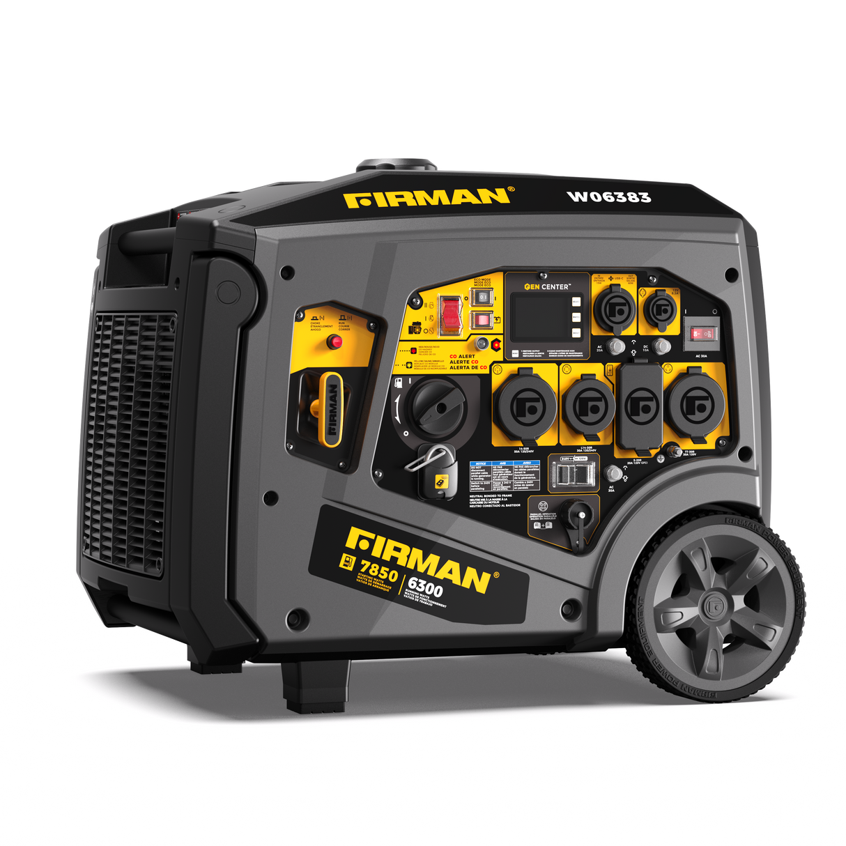 Gas Inverter Portable Generator 7850/6300 Watt Remote Start 120/240V CO Alert