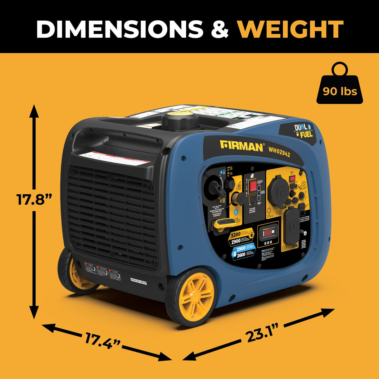 Dual Fuel Inverter Portable Generator 3200W Electric Start