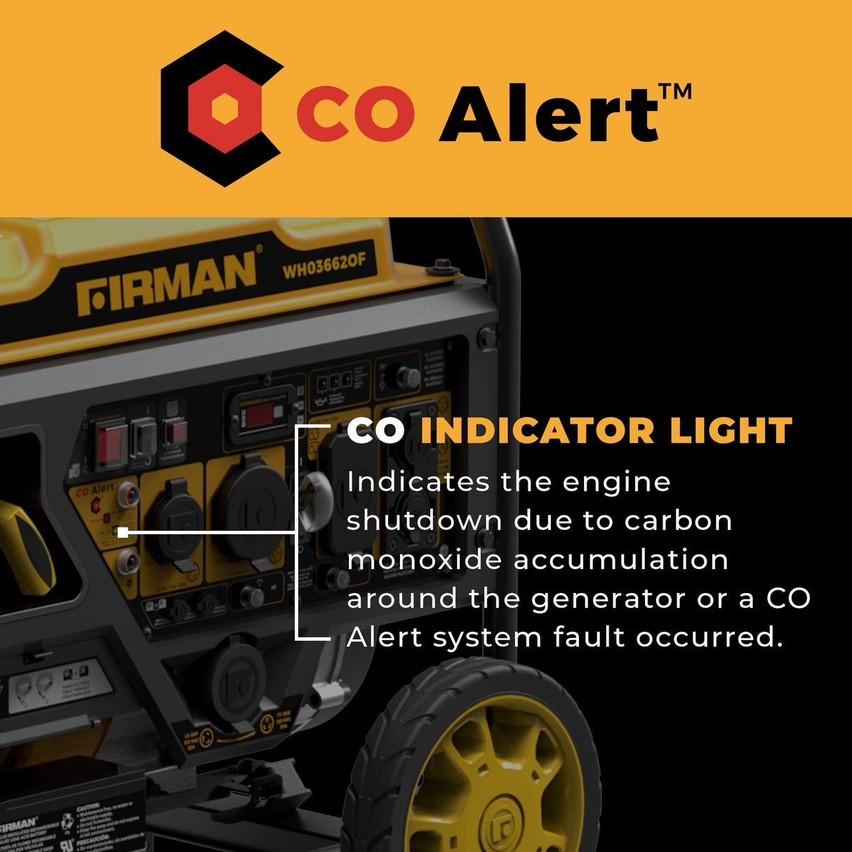 Dual Fuel Open Frame Inverter 4500W Electric Start With CO Alert