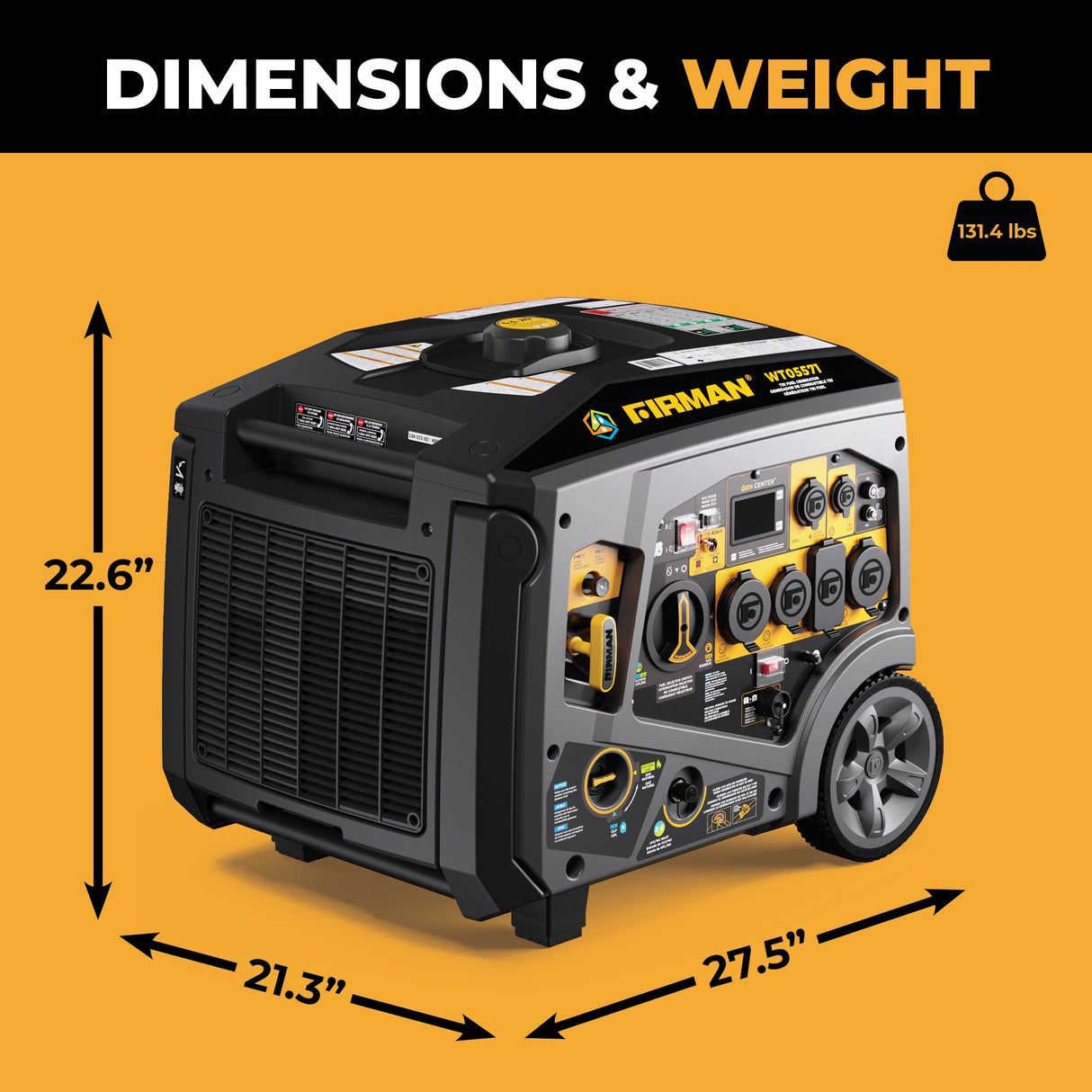 Tri Fuel Inverter Portable Generator 6850W Electric Start With CO Alert