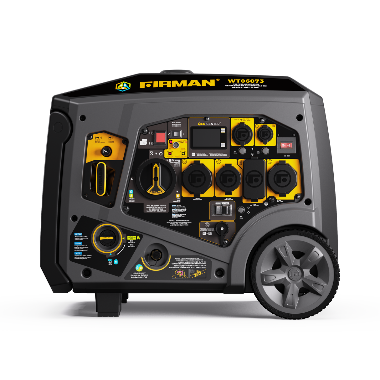 Tri Fuel Inverter Portable Generator 7500W Electric Start 120/240V Parallel Ready CO Alert