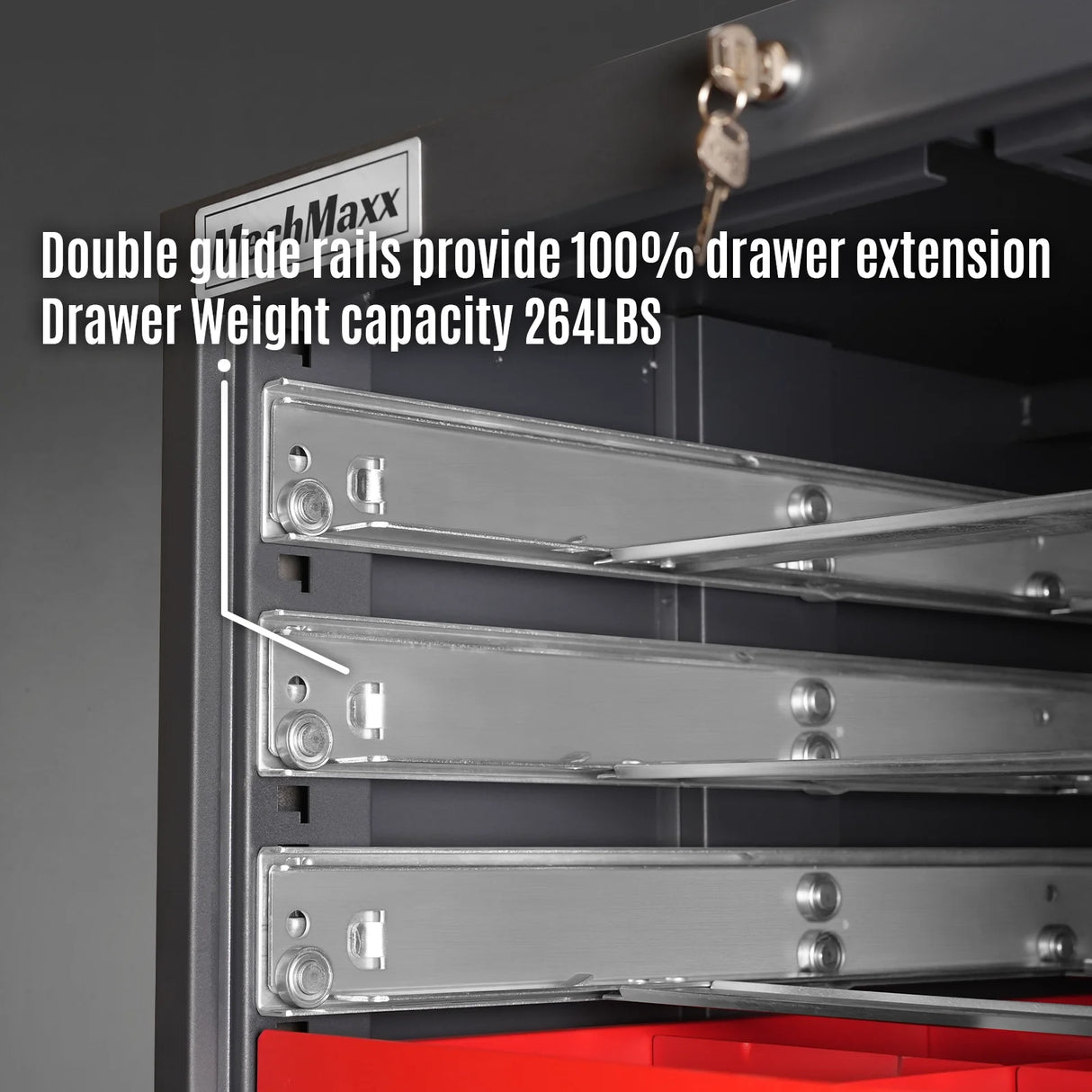 Heavy Duty Modular Drawer Cabinet - 10 Drawer, 59" H x 28.5" W x 28.5" D Tool Storage Organizer, Steel Construction