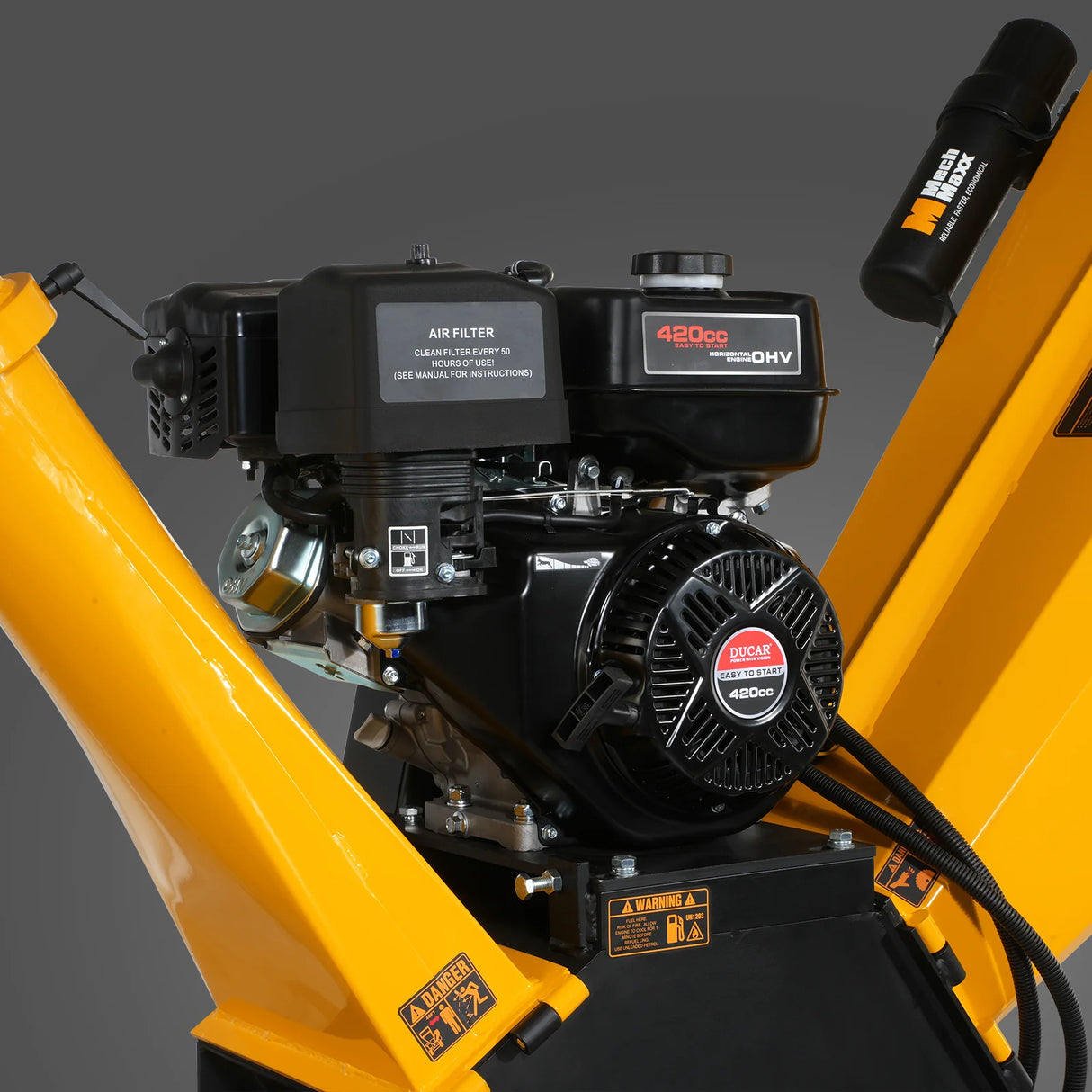 MechMaxx 5 inch E-start DUCAR 420cc Gasoline Engine Powered Wood Chipper, GS1500
