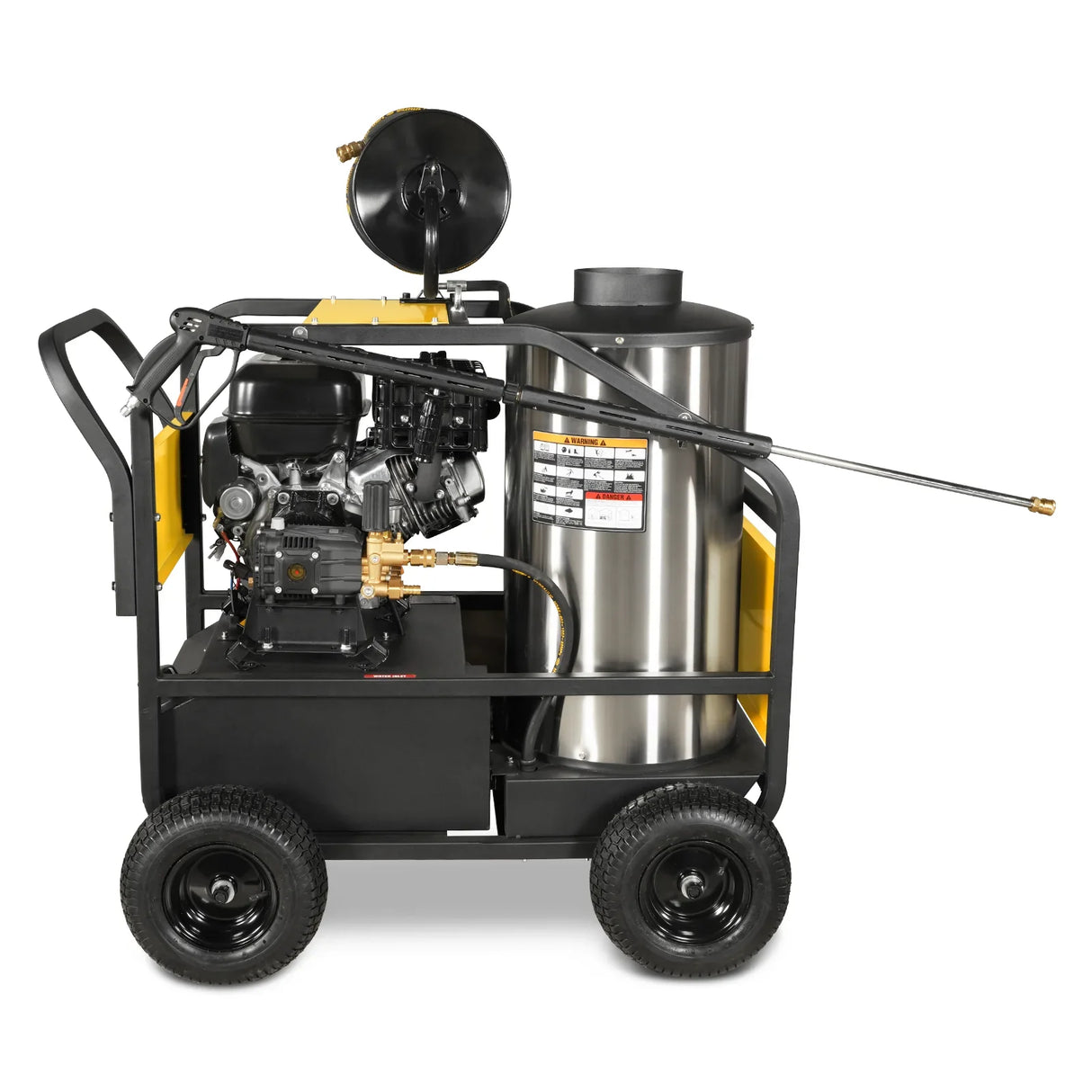 4000 PSI 4 GPM ZONSEN E-Start Engine Hot Water Pressure Washer with Hose Reel, HPW40D