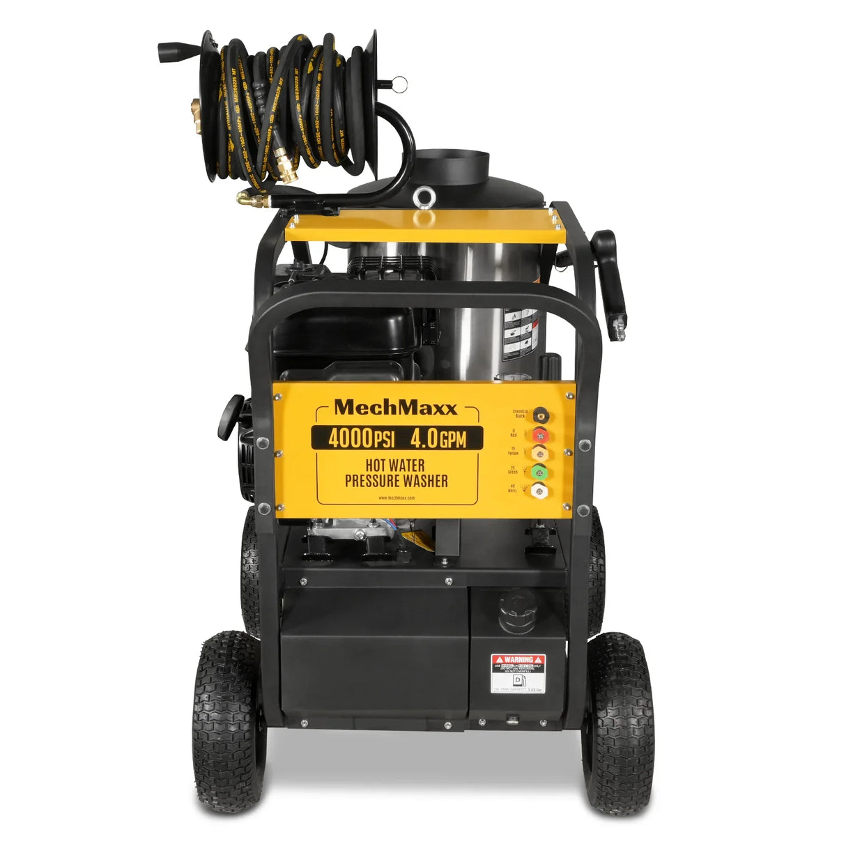 4000 PSI 4 GPM ZONSEN E-Start Engine Hot Water Pressure Washer with Hose Reel, HPW40D
