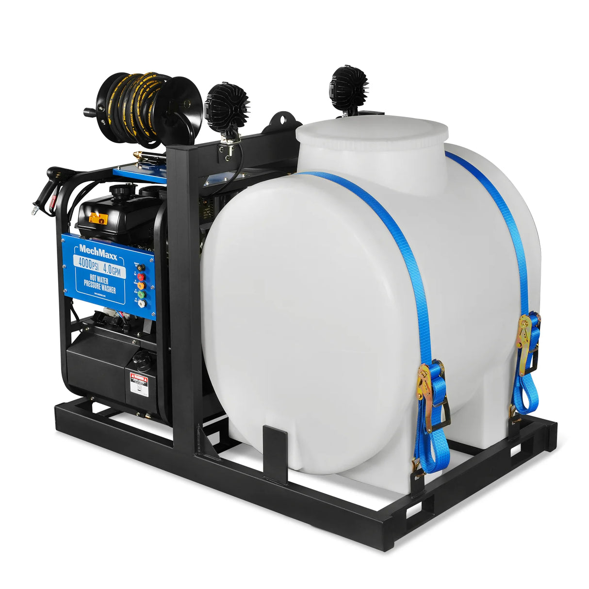 4000 PSI 4 GPM KOHLER E-Start Engine Hot Water Pressure Washer Skid Mounted with 175 Gal Tank, HPW40KT