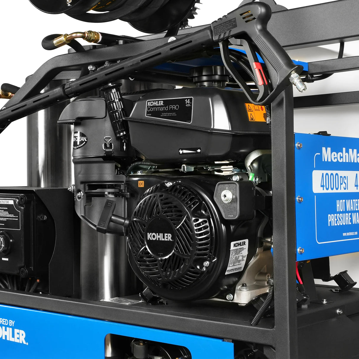 4000 PSI 4 GPM KOHLER E-Start Engine Hot Water Pressure Washer Skid Mounted with 245 Gal Tank, HPW40KBT