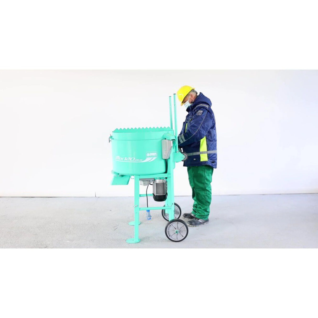 IMER Mix 120 Plus 4 cu ft 120V Vertical Shaft Mortar Mixer with Open Grate