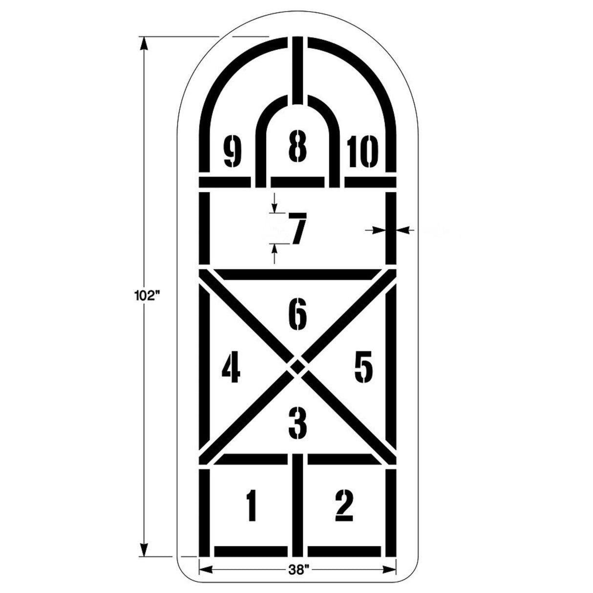 Newstripe Arched Hopscotch Playground Stencil