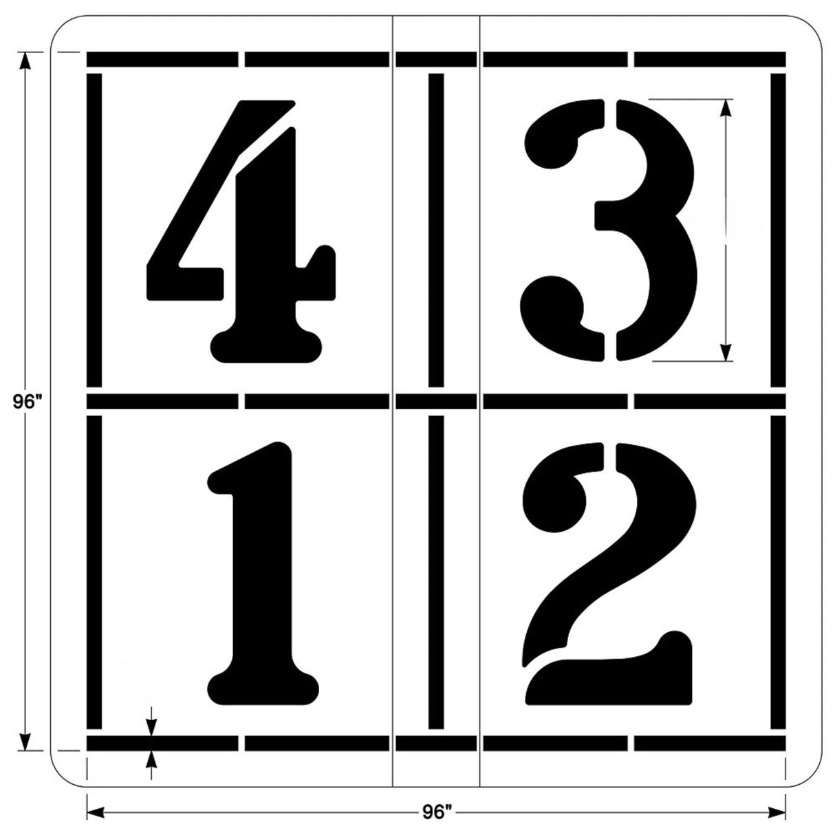 Newstripe Four Square Game Stencil