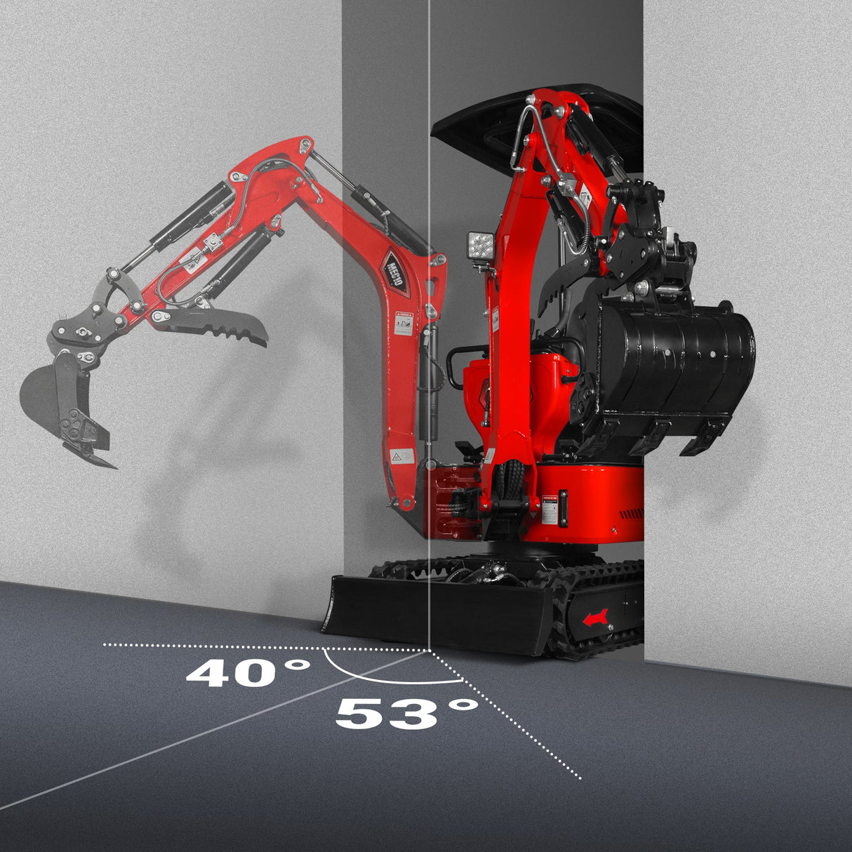 Mini Compact Excavator HONDA GX390 Engine, 65.7" Max. Digging Depth, 2280 LBS Operating Weight, MEC10