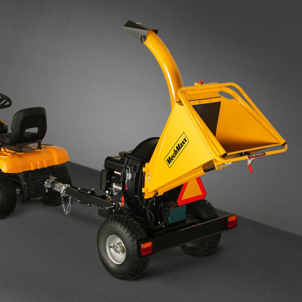 MechMaxx 5 inch E-start DUCAR 420cc 15hp Gasoline Engine Powered Disc Wood Chipper with Taillight , P4205