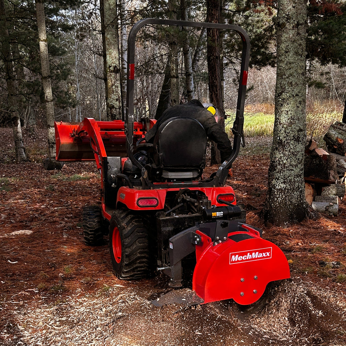 MechMaxx 3-Point PTO Stump Grinder with 34 Carbide Teeth (PTO Shaft Included with Slip Clutch), for 15-45HP Tractor, SG24 – Orange