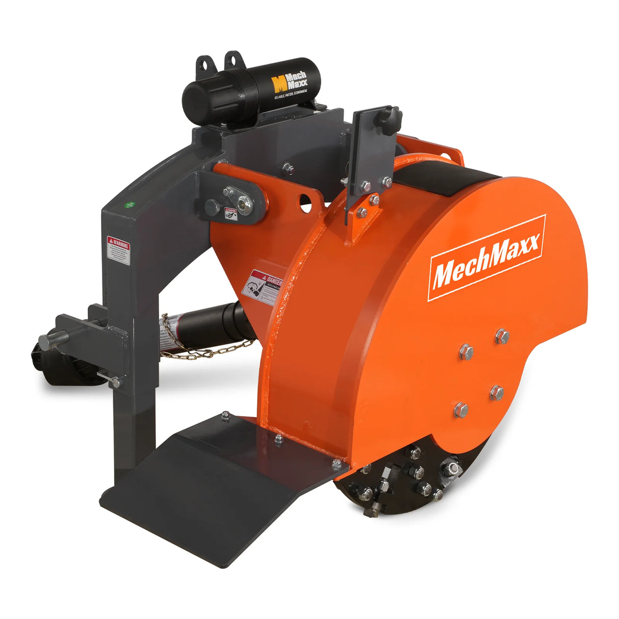 MechMaxx 3-Point PTO Stump Grinder with 34 Carbide Teeth (PTO Shaft Included with Slip Clutch), for 15-45HP Tractor, SG24 – Orange