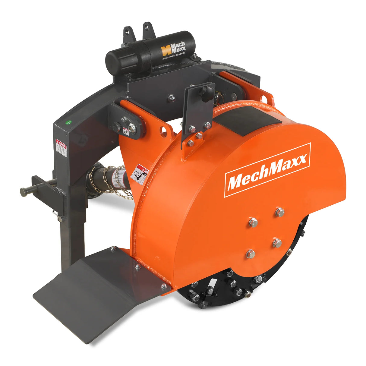 MechMaxx 3-Point PTO Stump Grinder with 34 Carbide Teeth (PTO Shaft Included with Slip Clutch), for 15-45HP Tractor, SG24 – Orange