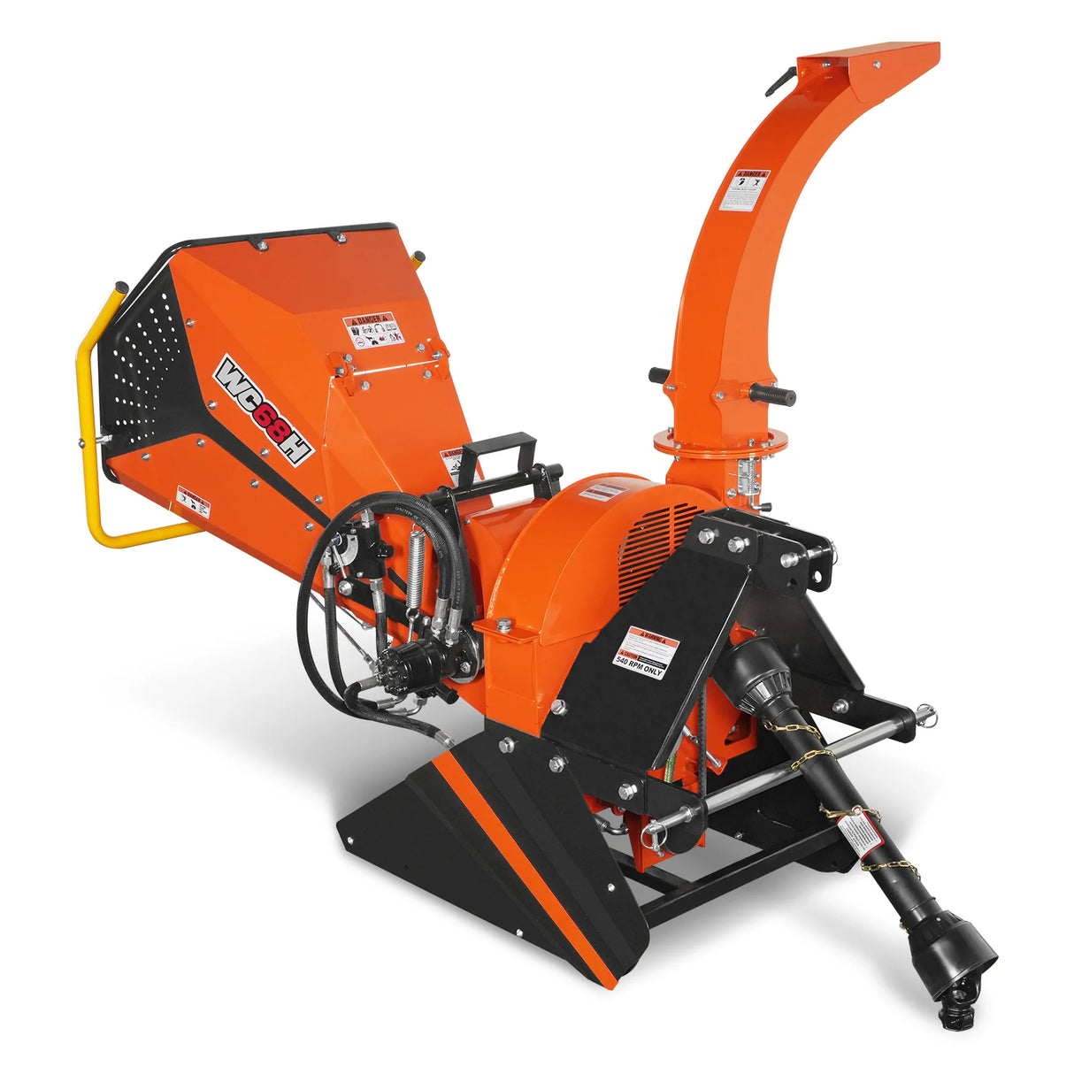 6" 3 Point Hydraulic Feeding PTO Wood Chipper for 20-50HP Tractor, WC68H
