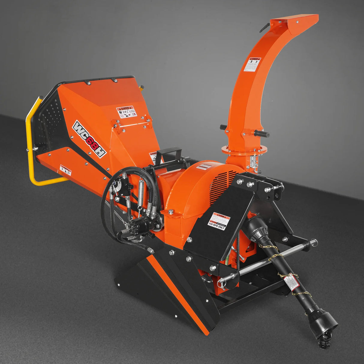 6" 3 Point Hydraulic Feeding PTO Wood Chipper for 20-50HP Tractor, WC68H