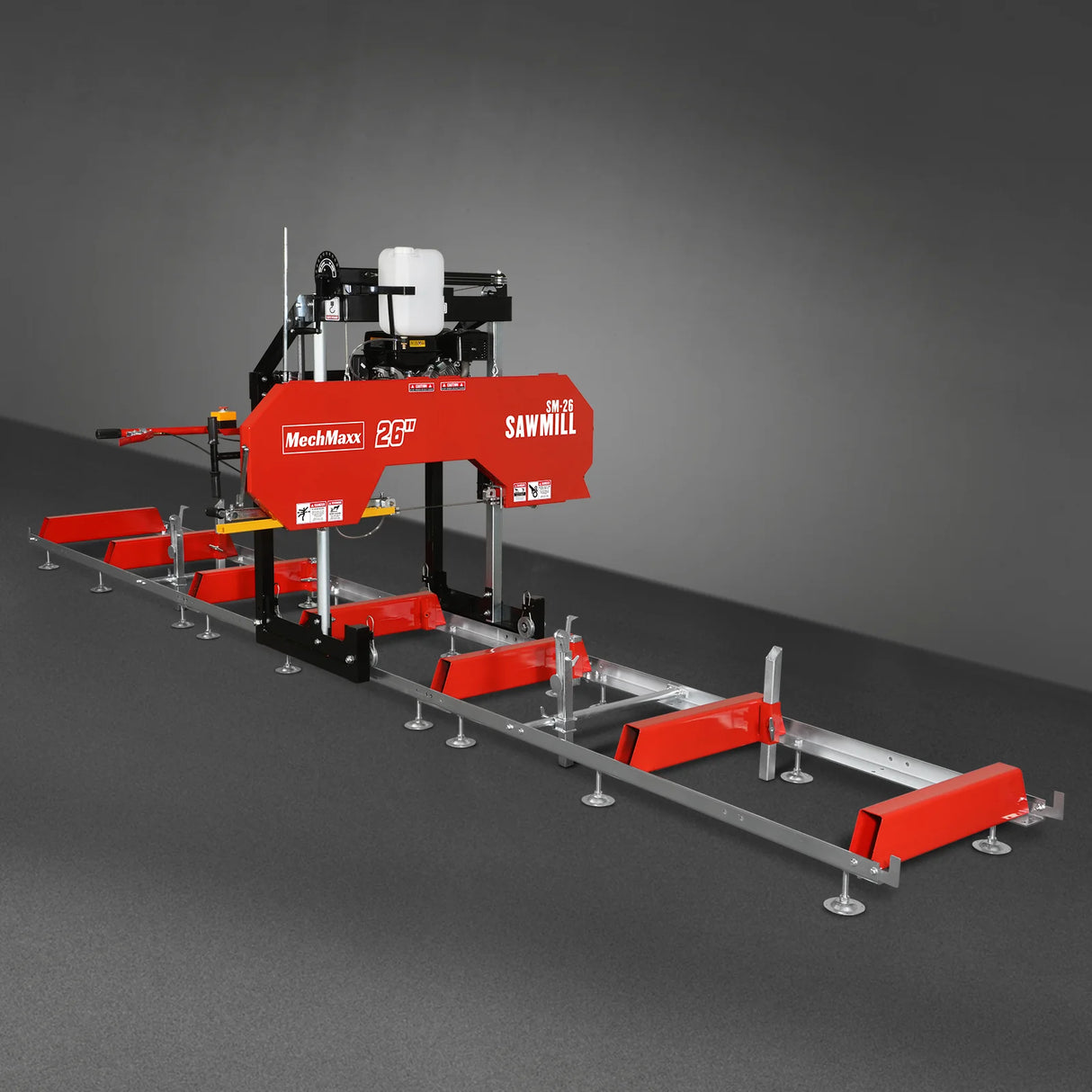 MechMaxx 26" Portable Sawmill (5x Blades Included), KOHLER CH440 429cc E-Start Gasoline Engine, 20" Board Width, 20' Track Length (13' Track Length + 6.4' Track Extension Included), SM-26