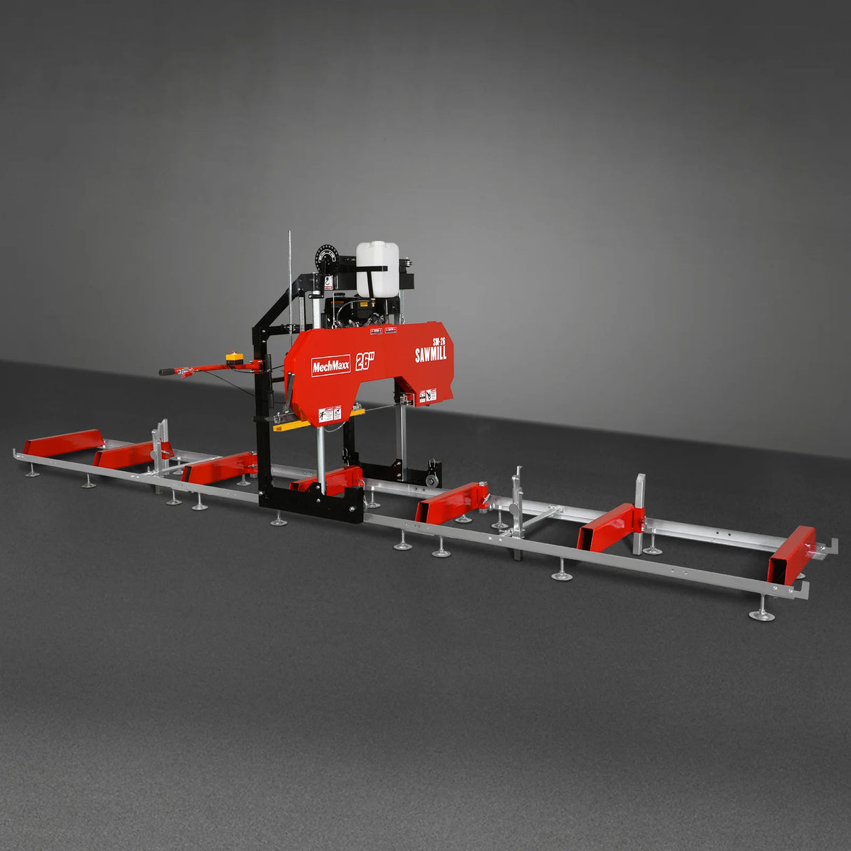 MechMaxx 26" Portable Sawmill (5x Blades Included), KOHLER CH440 429cc E-Start Gasoline Engine, 20" Board Width, 20' Track Length (13' Track Length + 6.4' Track Extension Included), SM-26