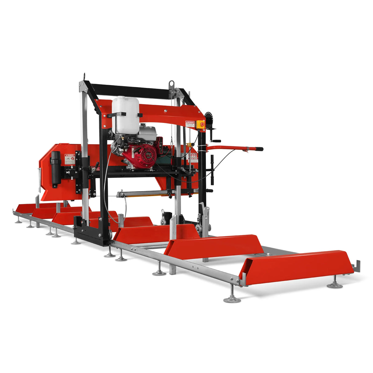 MechMaxx 32" Portable Sawmill (5 x Blades Included), HONDA GX390 389cc E-Start Gasoline Engine, 26.5" Board Width, 20' Track Length (13' Track Length + 6.4' Track Extension Included), SM-32