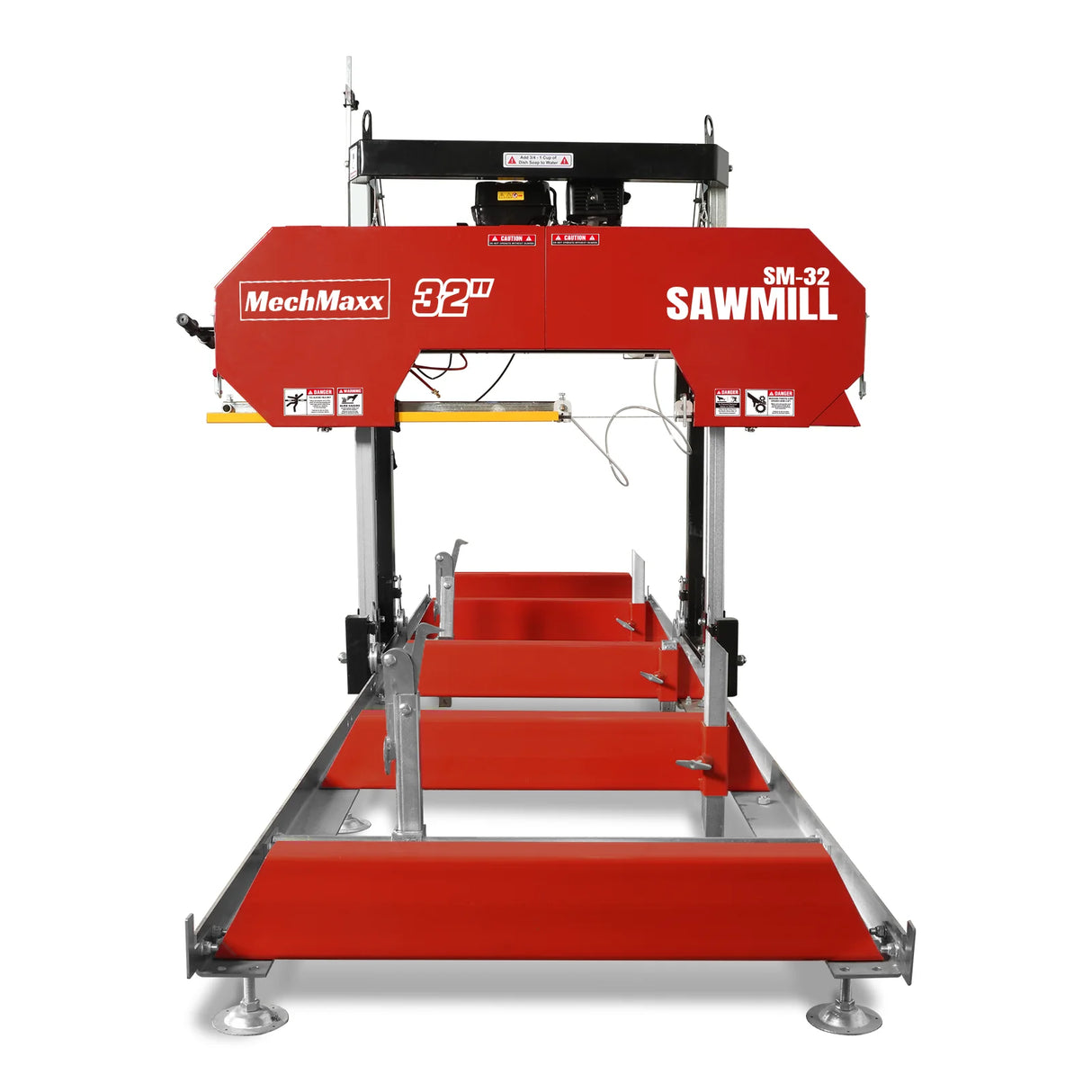 MechMaxx 32" Portable Sawmill, 459cc 15HP E-Start Gasoline Engine, 26.5" Board Width, 13' Track Length, SM-32