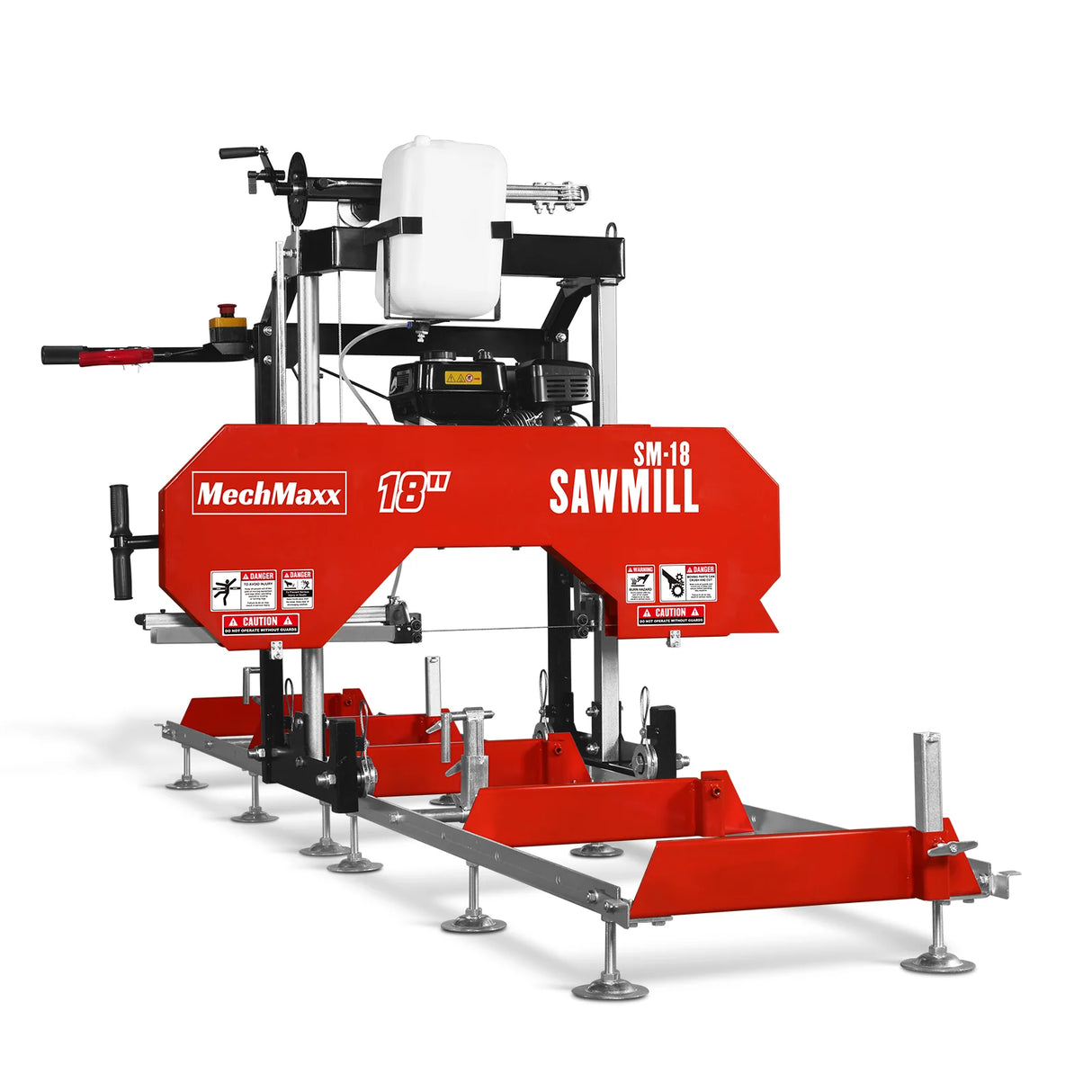 MechMaxx 18" Portable Sawmill, 212cc 7HP Gasoline Engine, 15" Board Width, 10' Track Length, SM-18