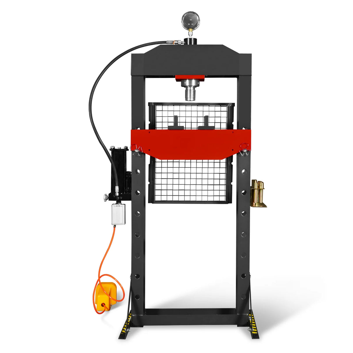 20 Ton H-Frame Air/Hydraulic Shop Press with Press Pin Kit, Fully Welded Steel Frame, Safety Guard, Foot Pedal Control, HSP20