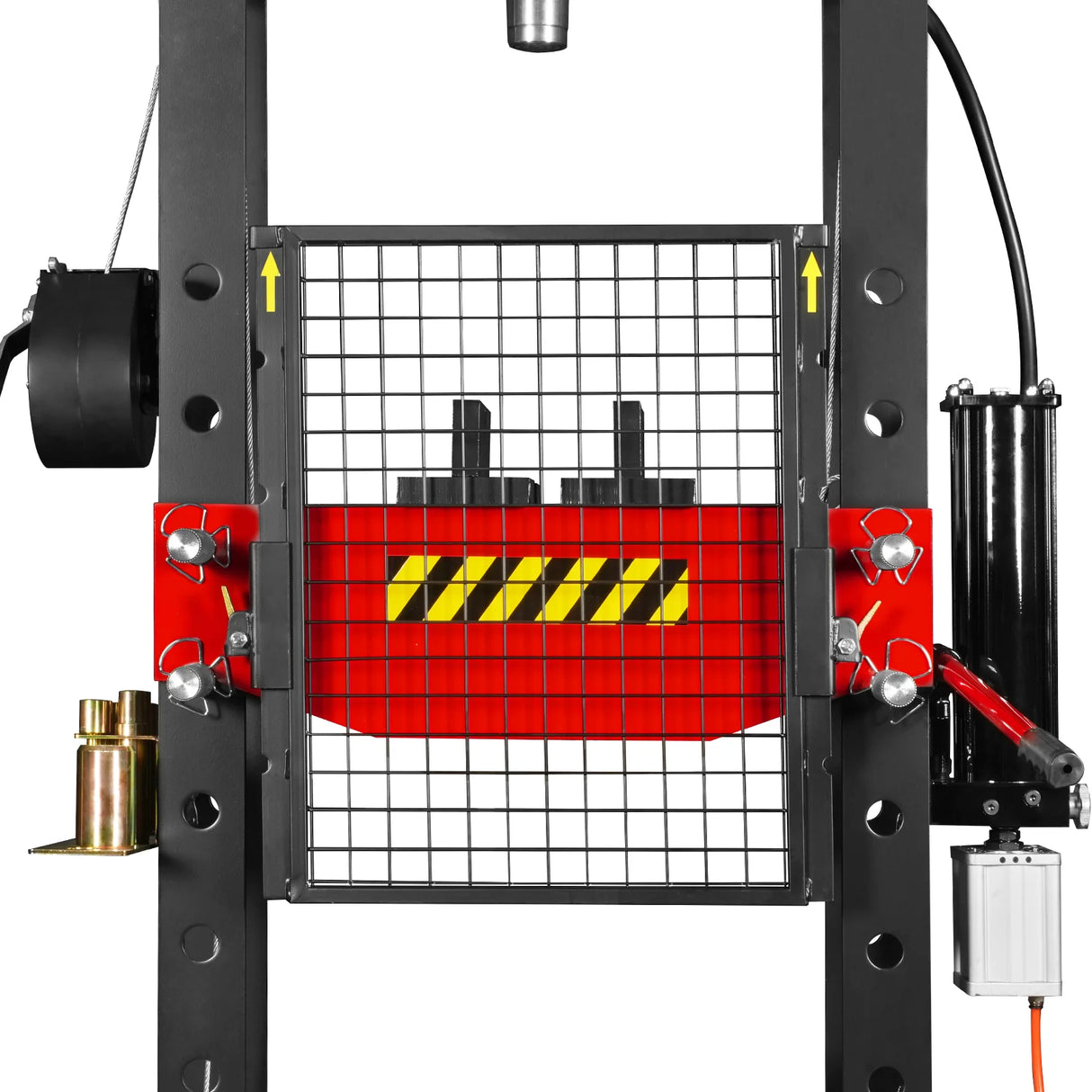 30 Ton H-Frame Air/Hydraulic Shop Press with Hand Winch & Press Pin Kit, Fully Welded Steel Frame, Safety Guard, Foot Pedal Control, HSP30
