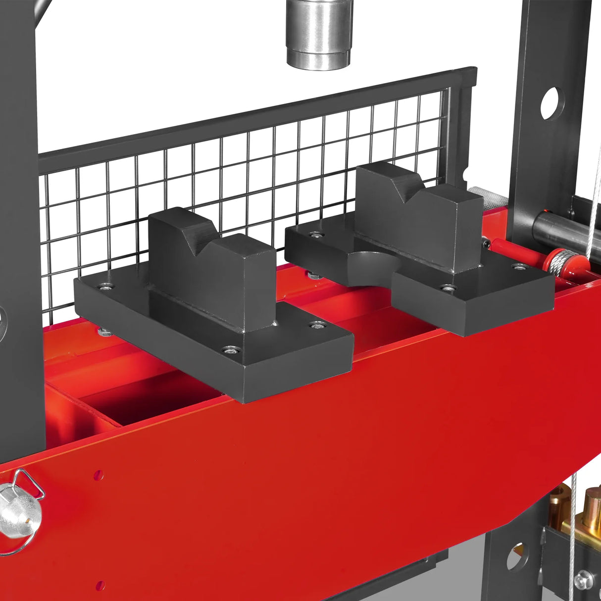 50 Ton H-Frame Air/Hydraulic Shop Press with Hand Winch & Press Pin Kit, Fully Welded Steel Frame, Safety Guard, Foot Pedal Control, HSP50