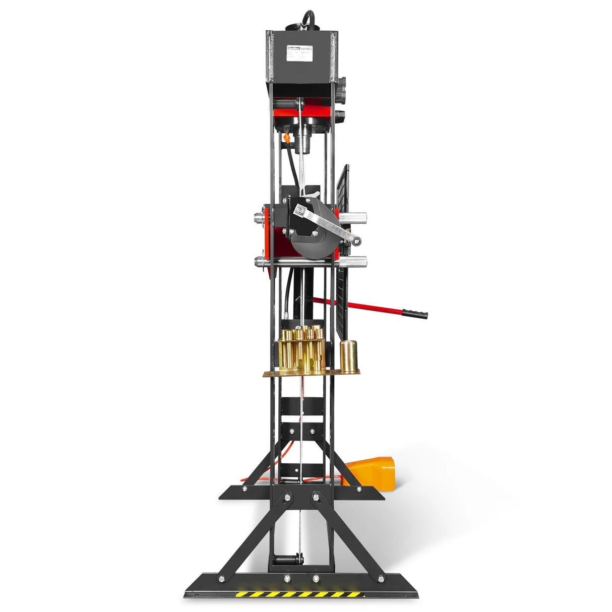50 Ton H-Frame Air/Hydraulic Shop Press with Hand Winch & Press Pin Kit, Fully Welded Steel Frame, Safety Guard, Foot Pedal Control, HSP50