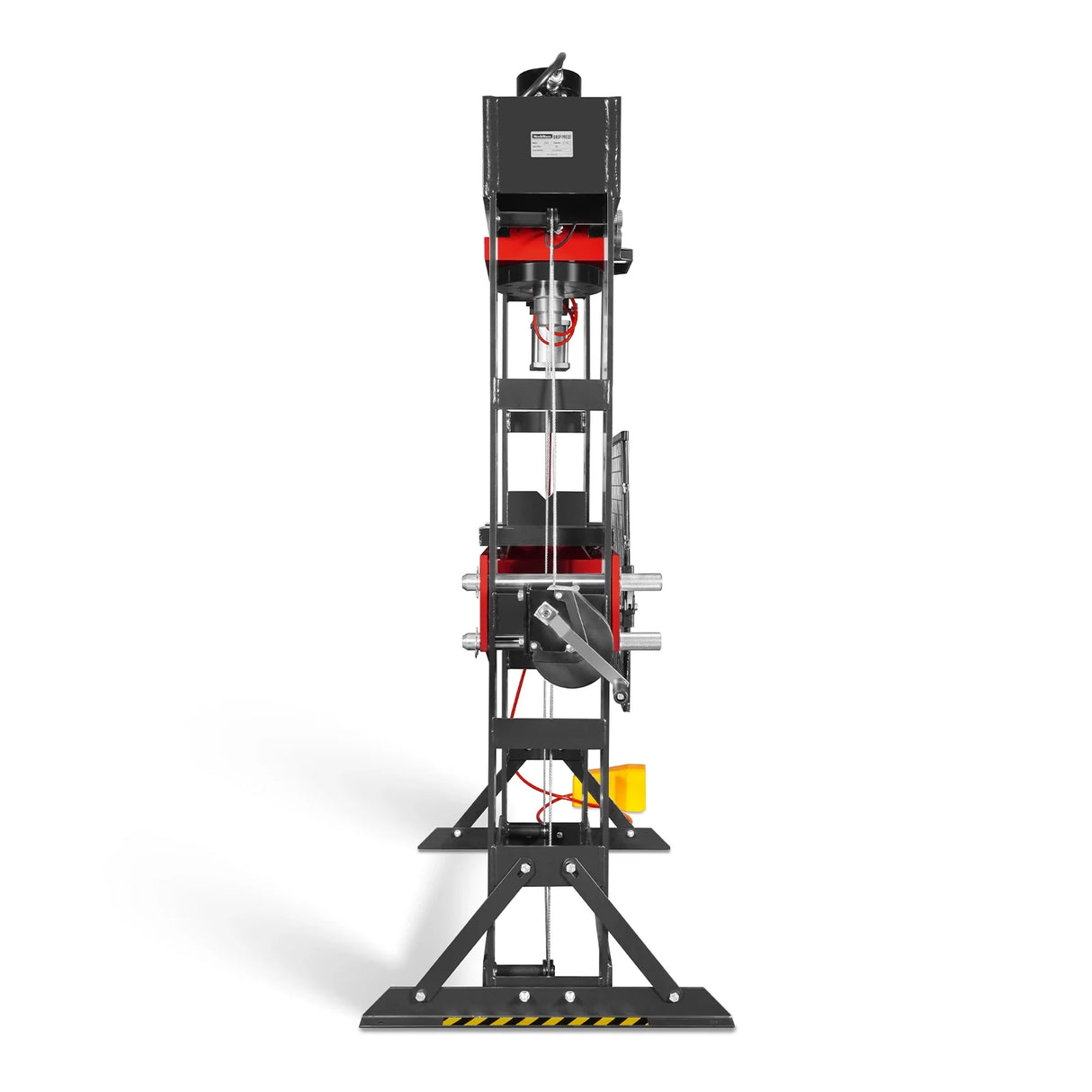 75 Ton H-Frame Air/Hydraulic Shop Press with Hand Winch, Fully Welded Steel Frame, Safety Guard, Foot Pedal Control, HSP75