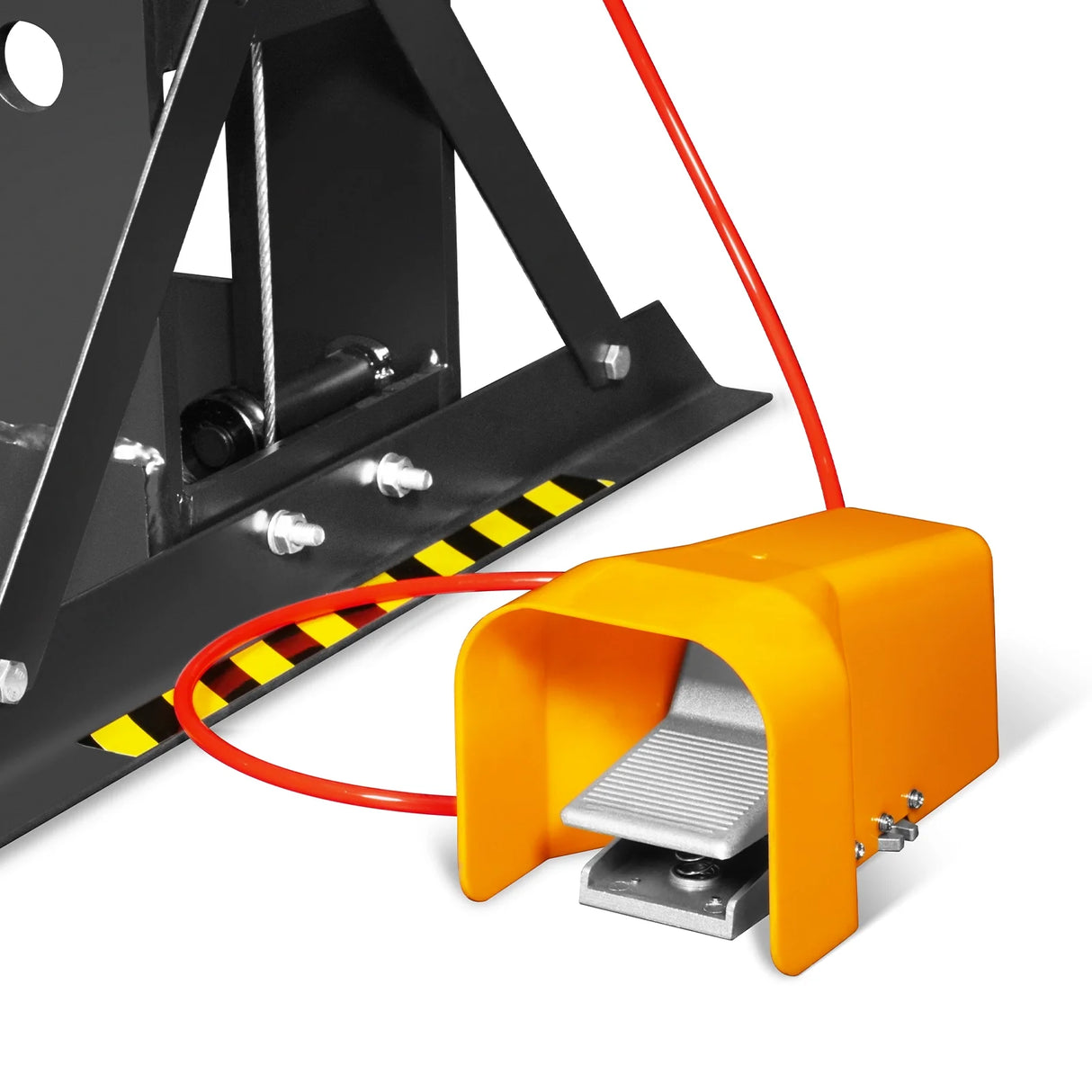 75 Ton H-Frame Air/Hydraulic Shop Press with Hand Winch, Fully Welded Steel Frame, Safety Guard, Foot Pedal Control, HSP75