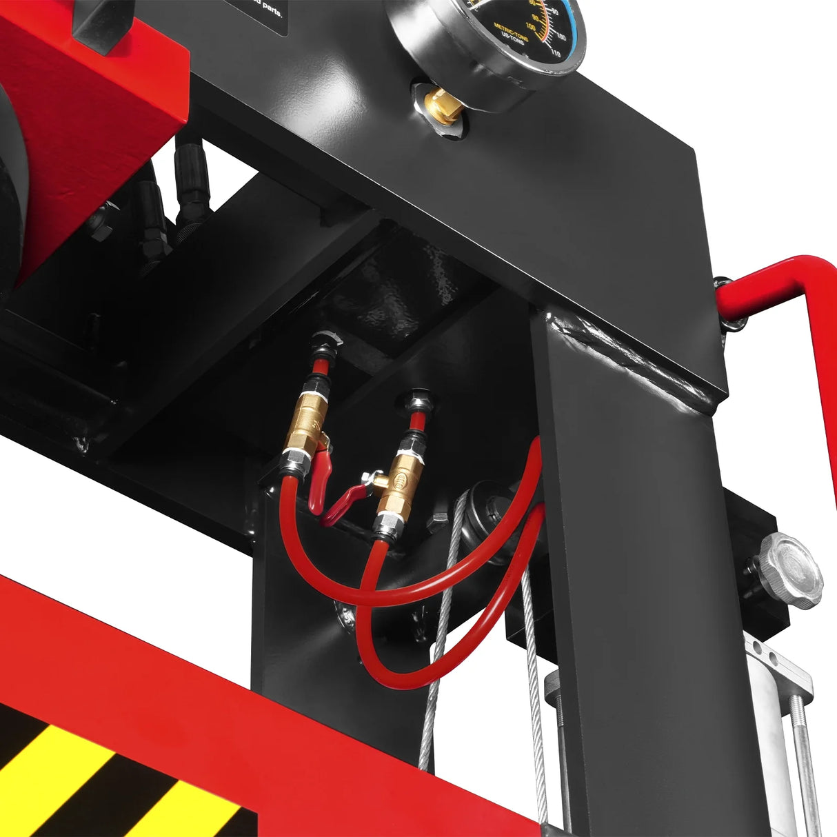 75 Ton H-Frame Air/Hydraulic Shop Press with Hand Winch, Fully Welded Steel Frame, Safety Guard, Foot Pedal Control, HSP75