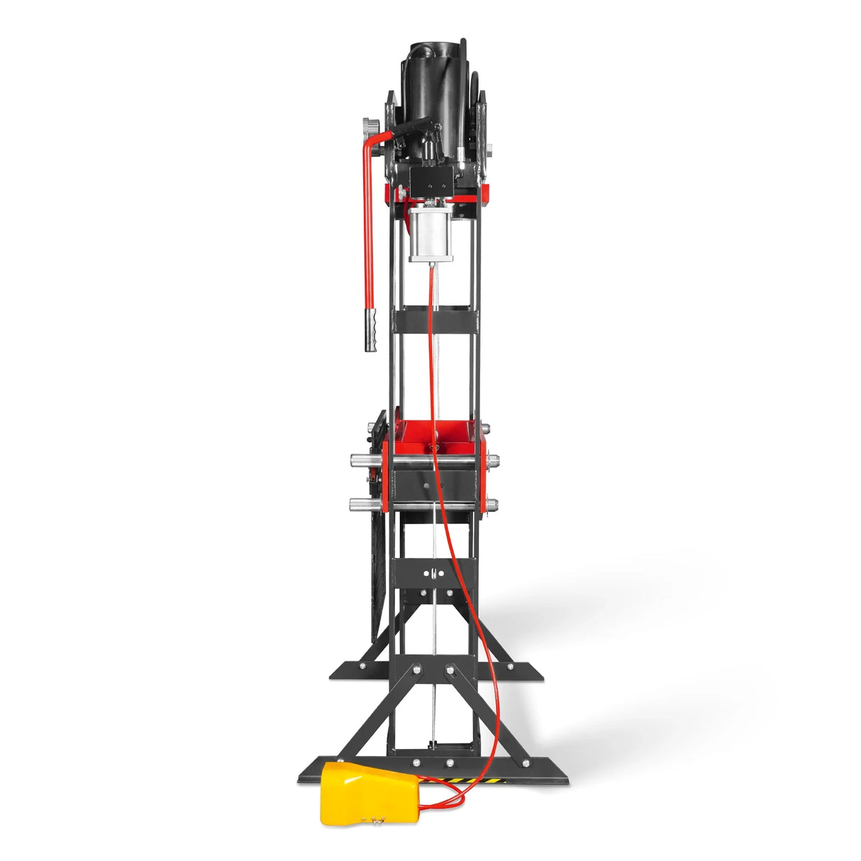 75 Ton H-Frame Air/Hydraulic Shop Press with Hand Winch, Fully Welded Steel Frame, Safety Guard, Foot Pedal Control, HSP75