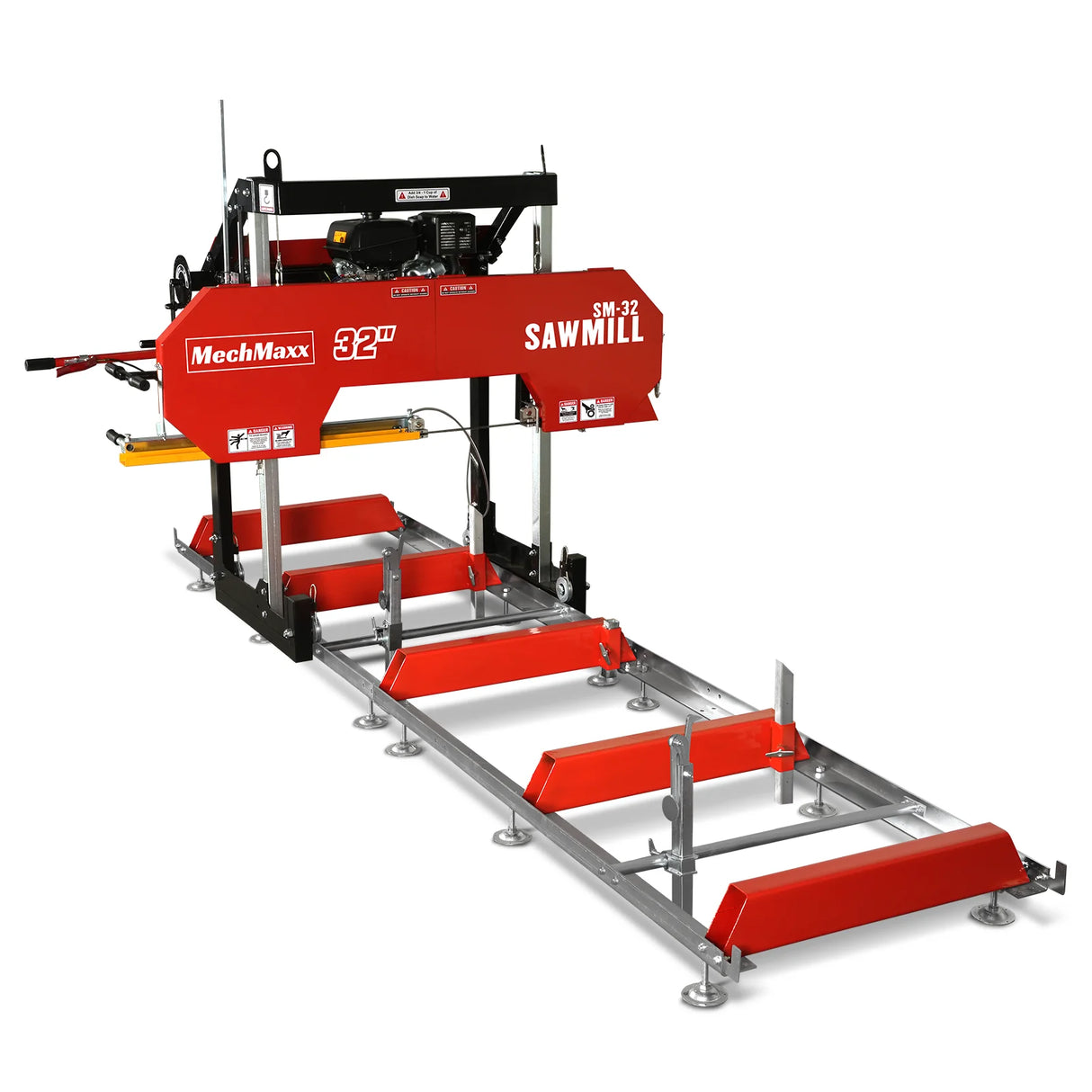 MechMaxx 32" Portable Sawmill, KOHLER CH440 429cc E-Start Gasoline Engine, 26.5" Board Width, 13' Track Length, SM-32