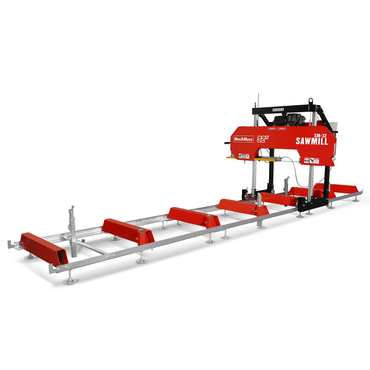 MechMaxx 32" Portable Sawmill (5 x Blades Included), KOHLER CH440 429cc E-Start Gasoline Engine, 26.5" Board Width, 20' Track Length (13' Track Length + 6.4' Track Extension Included), SM-32