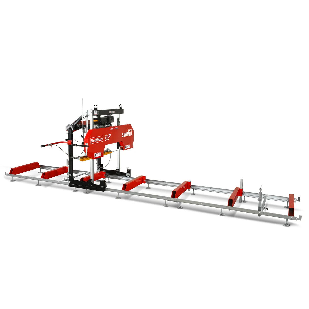 MechMaxx 32" Portable Sawmill (5 x Blades Included), KOHLER CH440 429cc E-Start Gasoline Engine, 26.5" Board Width, 20' Track Length (13' Track Length + 6.4' Track Extension Included), SM-32
